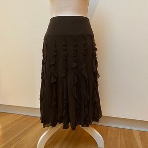 Etcetera Brown Ruffle Skirt (NWT!)